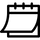 Black outline of a calendar on a white background