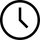 Clock icon with a single black clock hand on a white background