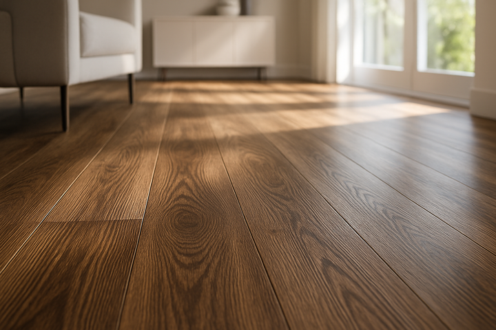 Daylight, the best homes magazinish photograph, of a luxury vinyl floor, with a focus on the floor